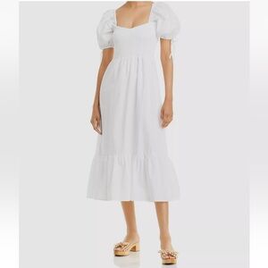 Faithfull The Brand White Lithana Midi Dress